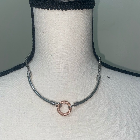 Lia Sophia Silver Necklace with Rose Gold Hardware - Picture 2 of 4